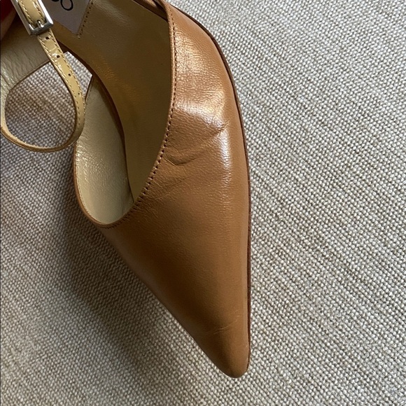 Jimmy Choo Leather Typhoon D’Orsay Pumps Heels Black Nude Pointed-Toe Size 7.5 - Picture 10 of 16